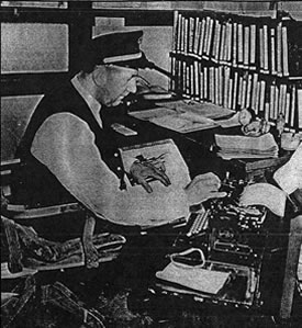 frederick Bowlen at his desk